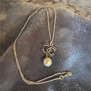 Preowned Chanel CC Coco Mark pendant and chain necklace